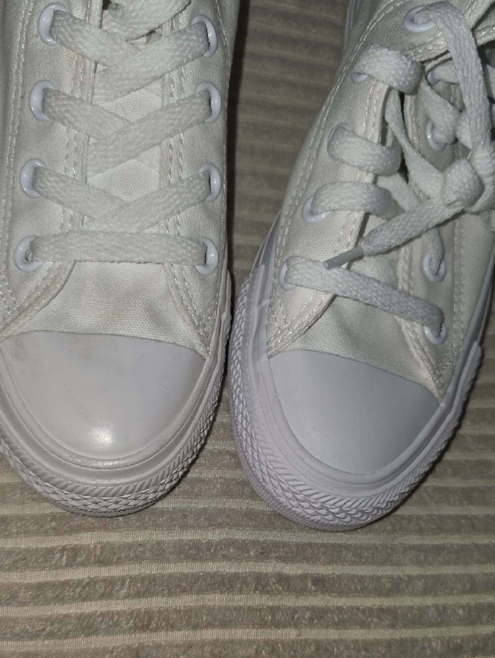 Converse All White High Top Canvas Sneakers - Picture 4 of 5